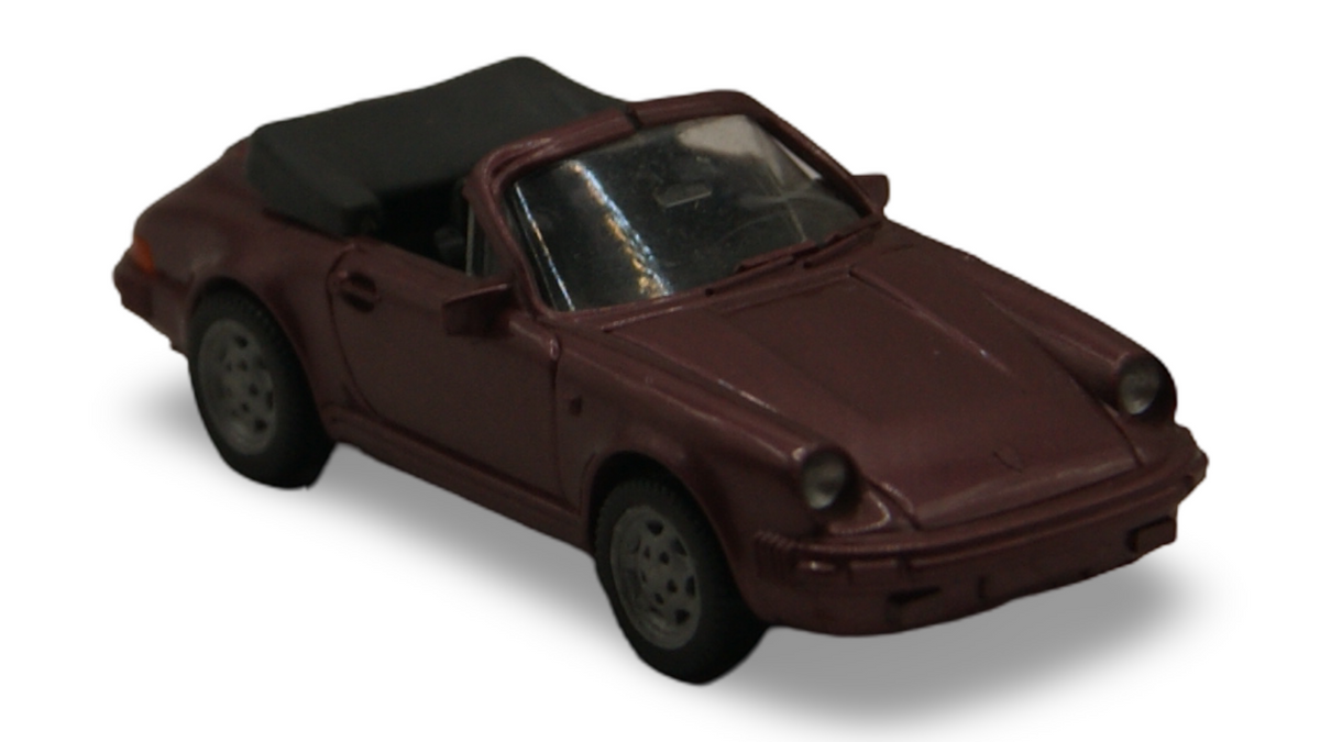 Wiking Porsche 911 SC Cabriolet bordeauxrot 1:87 H0 Vintage Modellauto