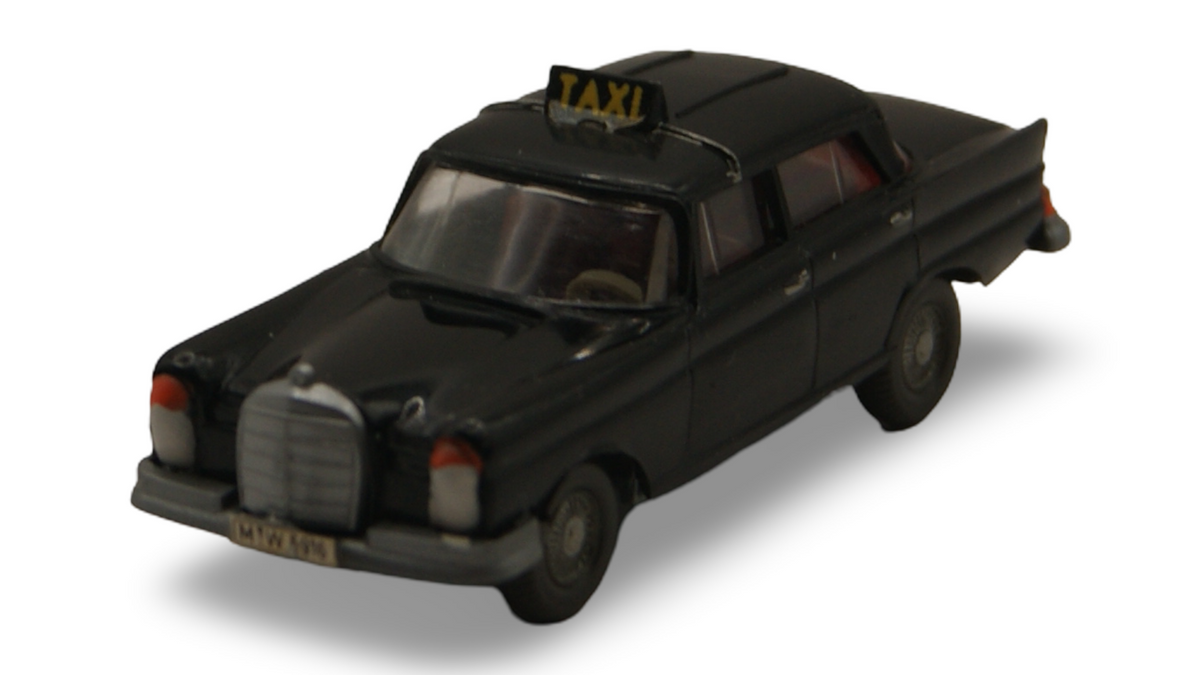 Wiking Mercedes-Benz 220 S Heckflosse Taxi schwarz 1:87 H0 Vintage