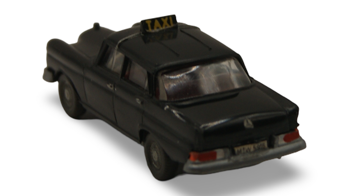 Wiking Mercedes-Benz 220 S Heckflosse Taxi schwarz 1:87 H0 Vintage