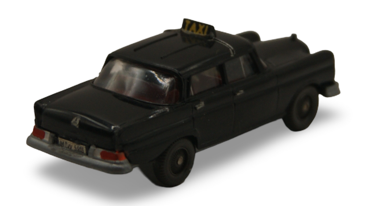 Wiking Mercedes-Benz 220 S Heckflosse Taxi schwarz 1:87 H0 Vintage