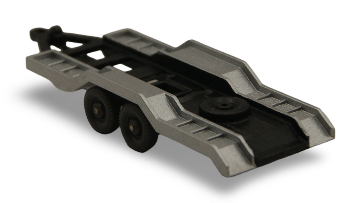 Wiking PKW-Transportanhänger Autotransporter silber 2-achsig 1:87 H0