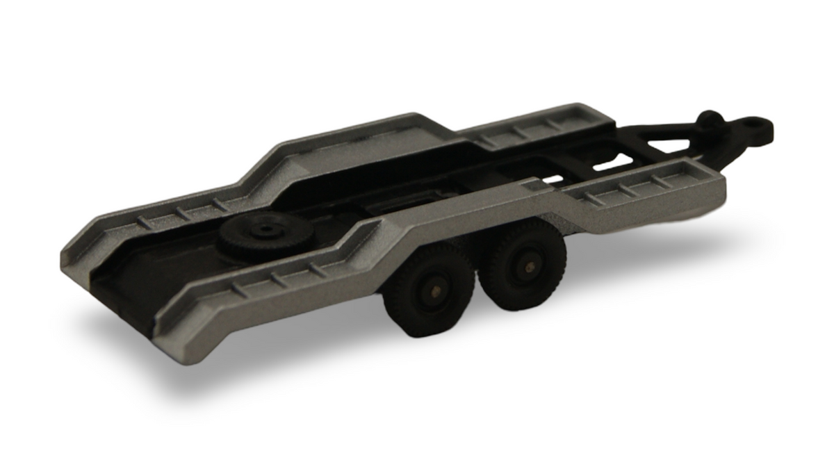 Wiking PKW-Transportanhänger Autotransporter silber 2-achsig 1:87 H0
