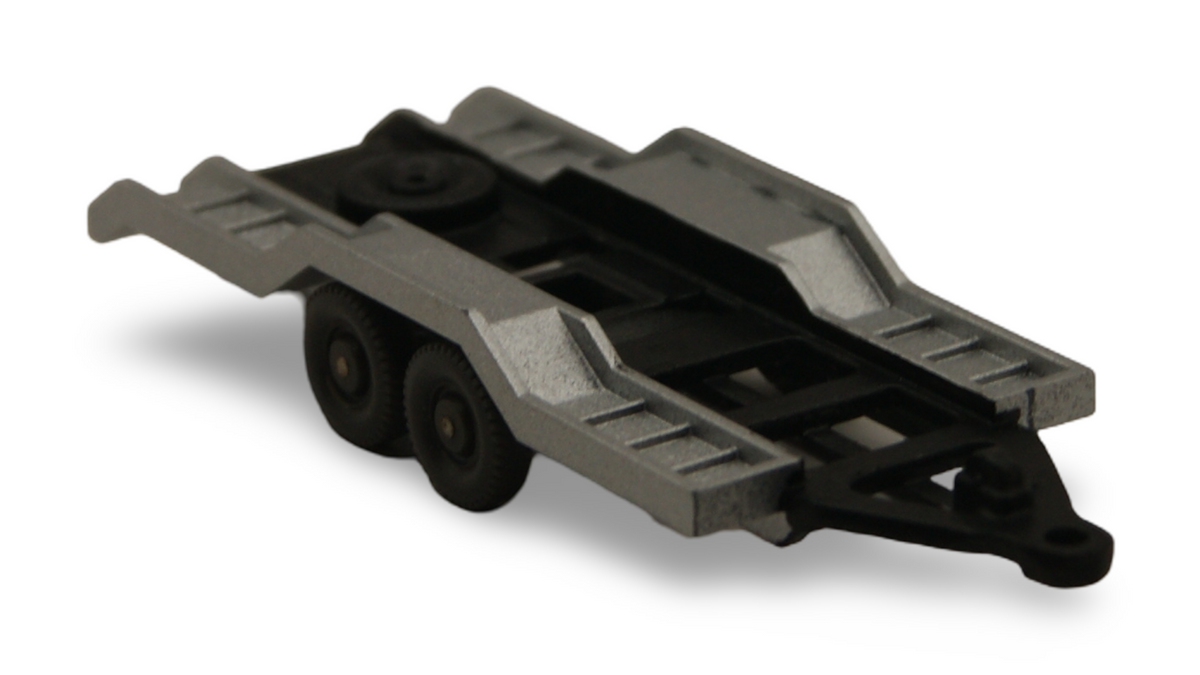Wiking PKW-Transportanhänger Autotransporter silber 2-achsig 1:87 H0