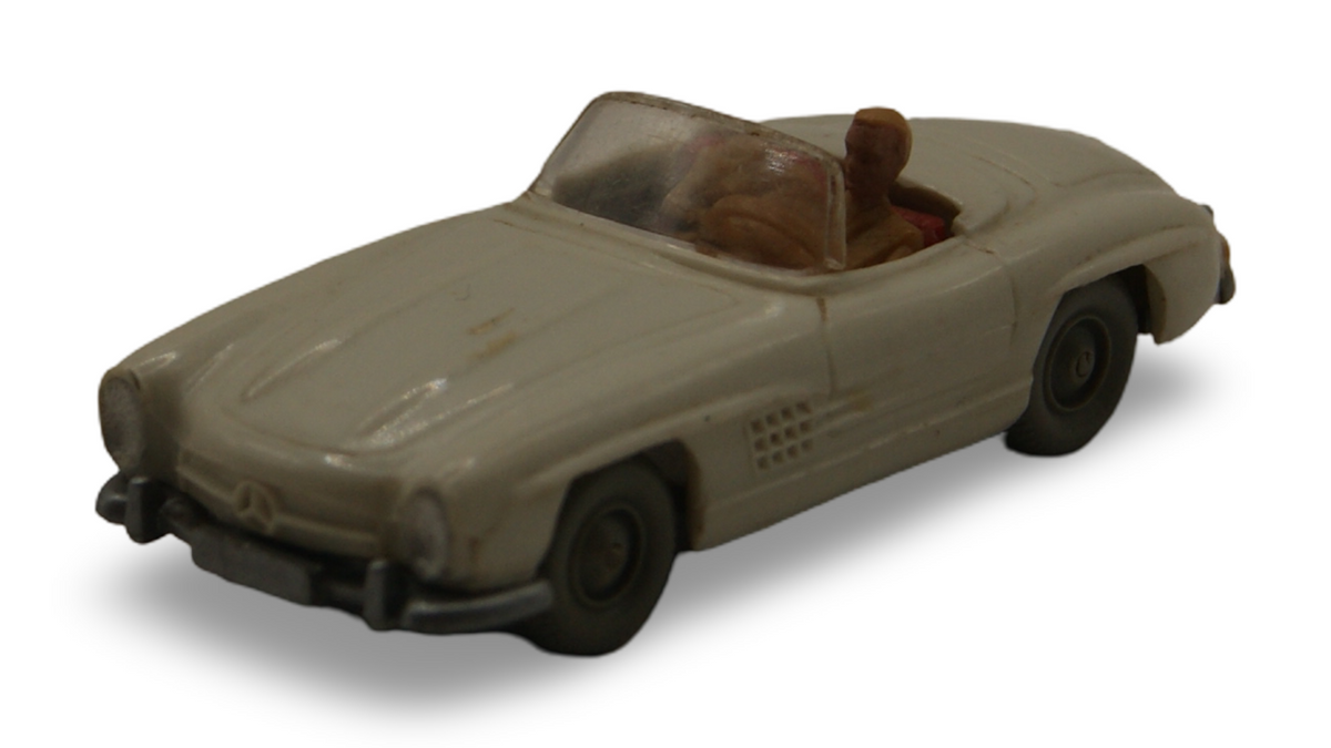 Wiking Mercedes-Benz 300 SL Roadster cremeweiß mit Fahrer 1:87 H0 Vintage