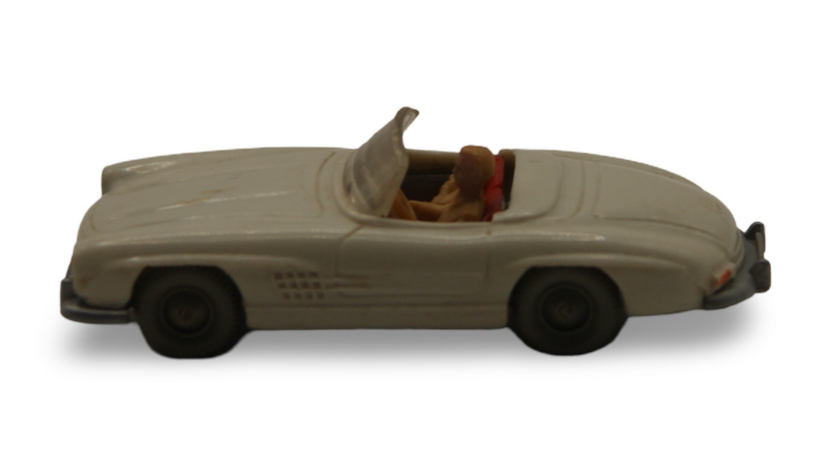 Wiking Mercedes-Benz 300 SL Roadster cremeweiß mit Fahrer 1:87 H0 Vintage