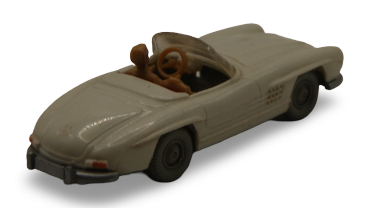 Wiking Mercedes-Benz 300 SL Roadster cremeweiß mit Fahrer 1:87 H0 Vintage