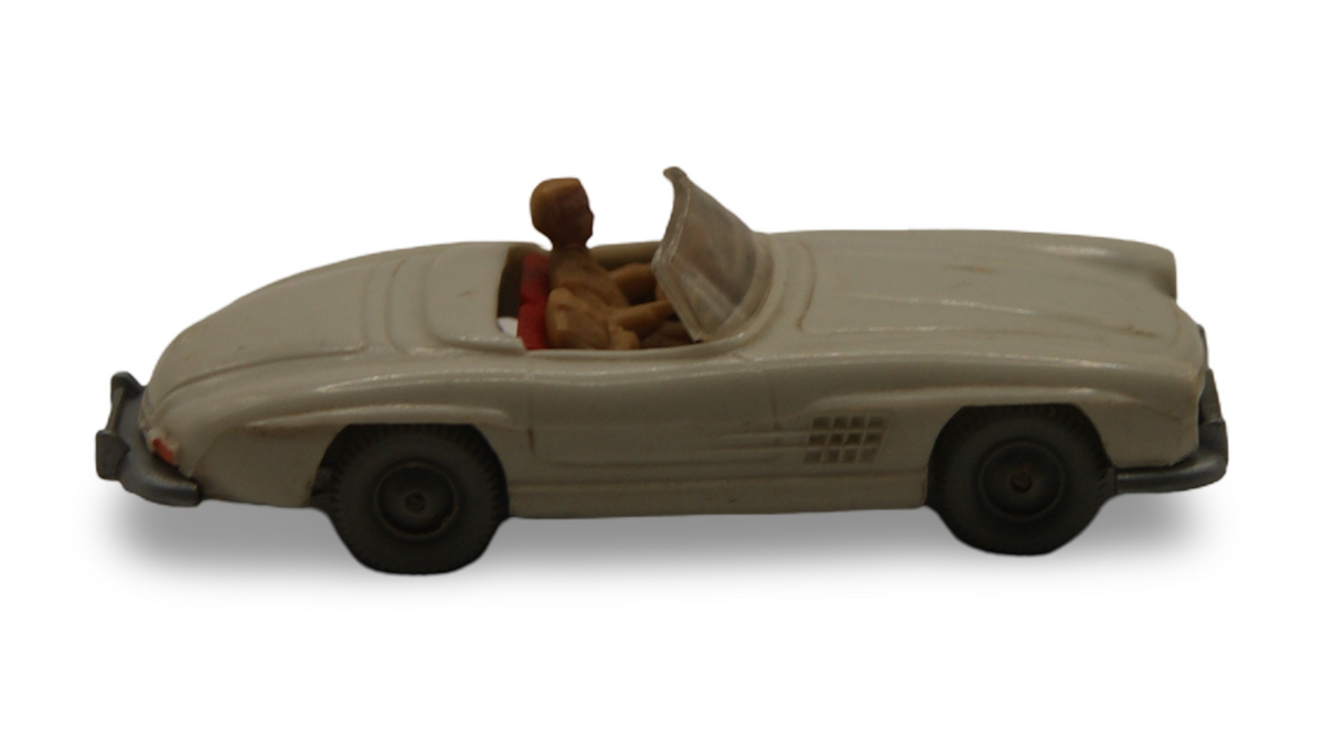 Wiking Mercedes-Benz 300 SL Roadster cremeweiß mit Fahrer 1:87 H0 Vintage