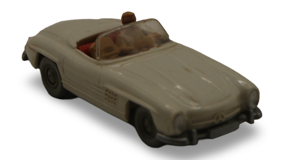 Wiking Mercedes-Benz 300 SL Roadster cremeweiß mit Fahrer 1:87 H0 Vintage