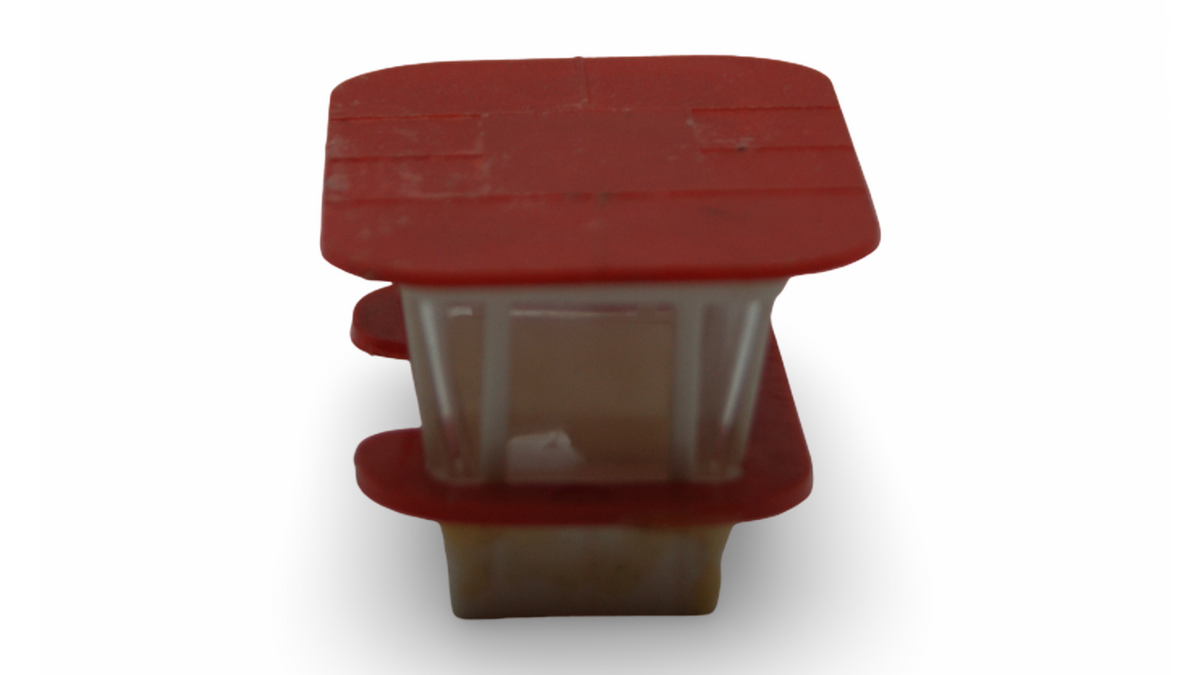 Modellbahn Kiosk / Tankstellengebäude rot-weiß Vintage Hersteller unbekannt