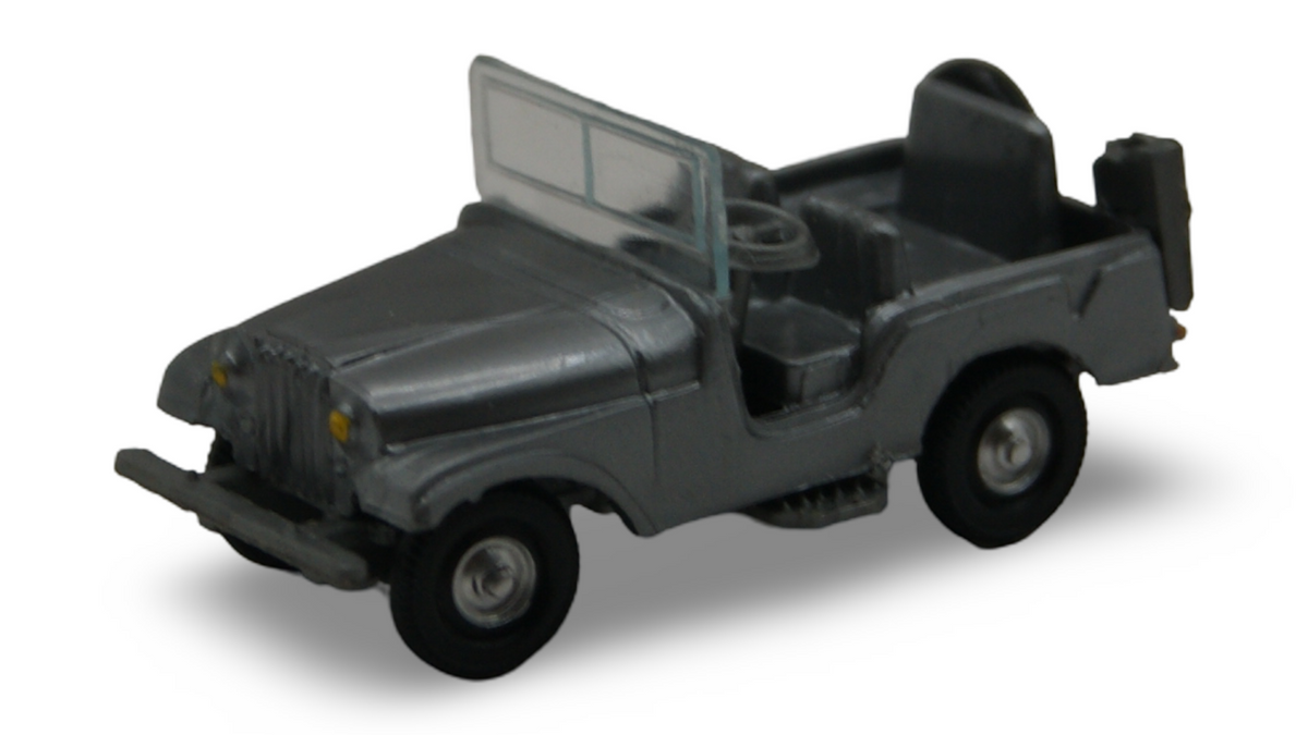 EKO Jeep Willys Offen Grau 1:87 H0 Vintage Modellauto Made in Spain