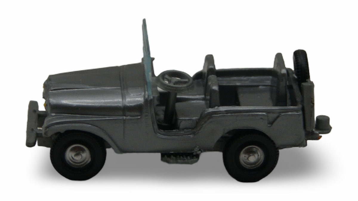 EKO Jeep Willys Offen Grau 1:87 H0 Vintage Modellauto Made in Spain