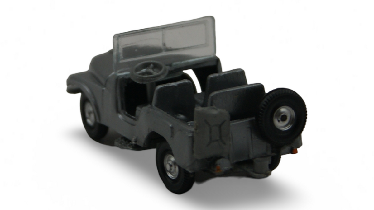 EKO Jeep Willys Offen Grau 1:87 H0 Vintage Modellauto Made in Spain