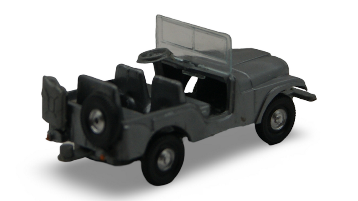 EKO Jeep Willys Offen Grau 1:87 H0 Vintage Modellauto Made in Spain