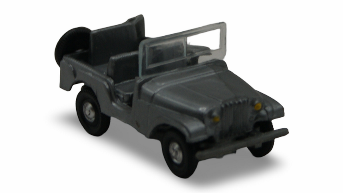 EKO Jeep Willys Offen Grau 1:87 H0 Vintage Modellauto Made in Spain