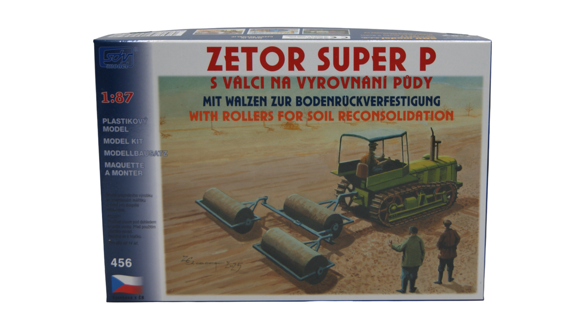 SDV Model 456 Zetor Super P Kettenschlepper mit Walzen 1:87 H0 Bausatz