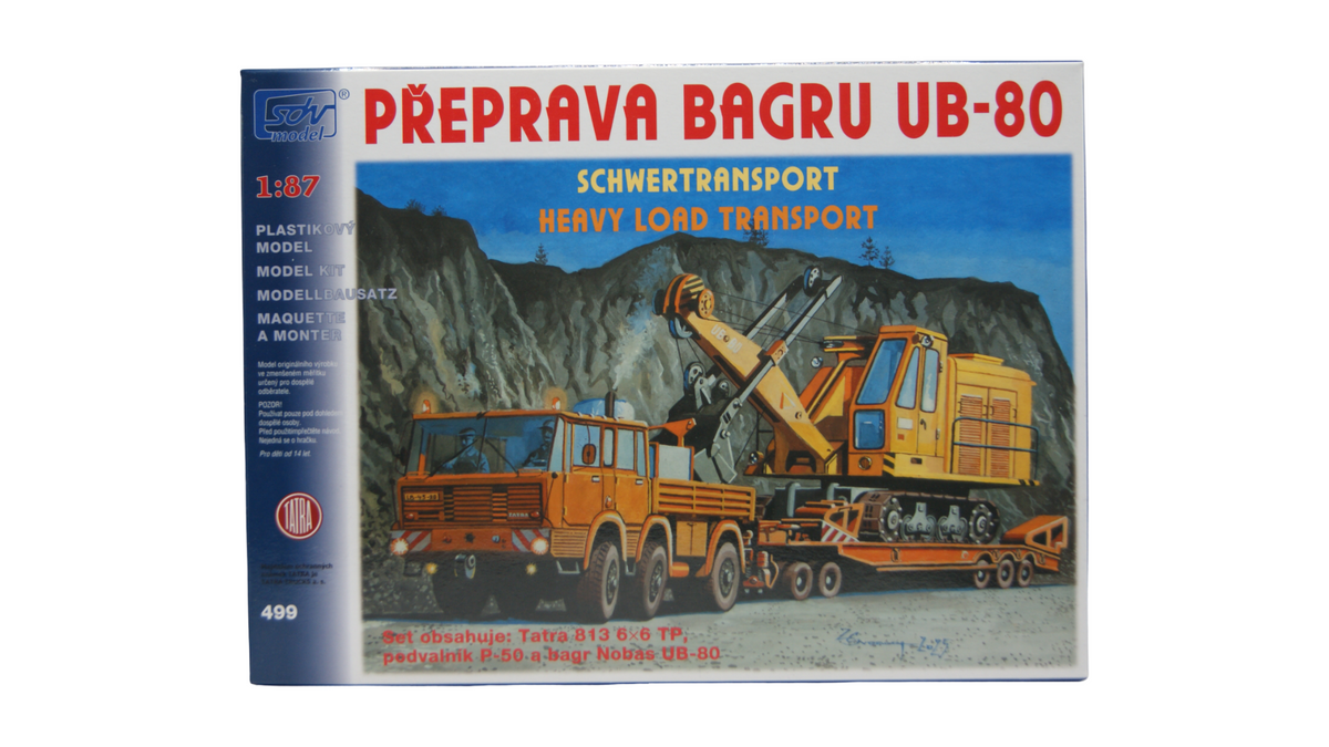 SDV Model 499 Tatra 813 6x6 TP Schwertransport P-50 mit Nobas UB-80 1:87 H0 Bausatz