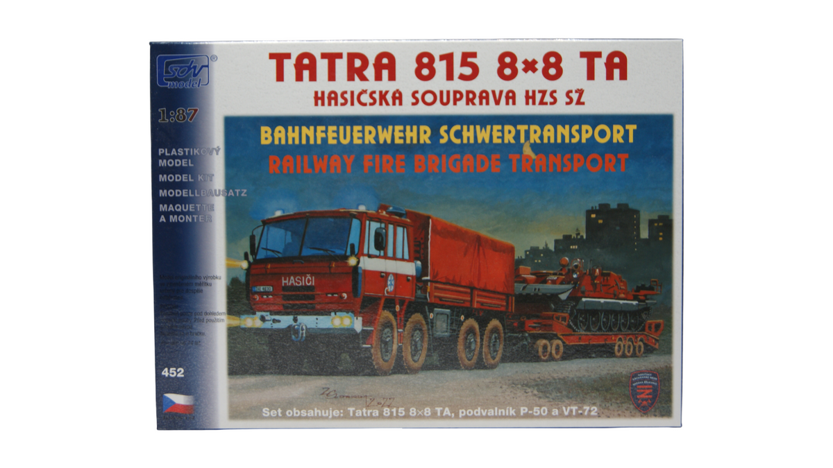 SDV Model 452 Tatra 815 8x8 TA Bahnfeuerwehr Schwertransport VT-72 1:87 H0 Bausatz