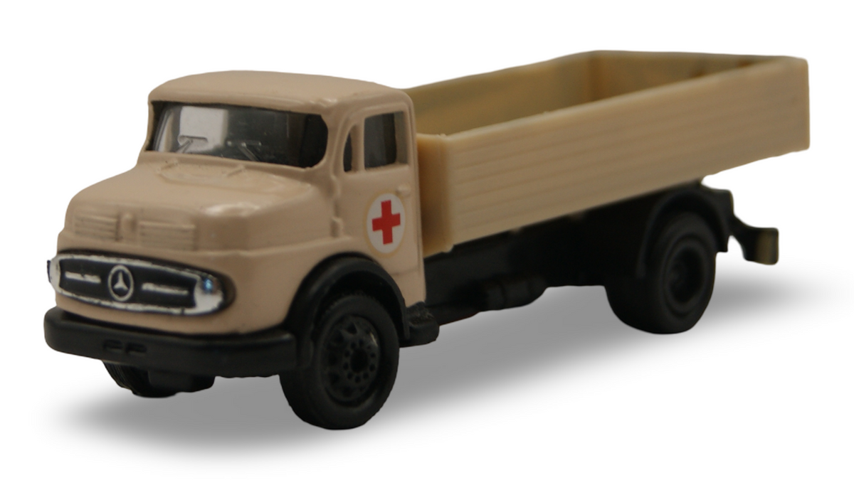 Mercedes Kurzhauber Pritsche Rotes Kreuz 1:87 Modellauto Metallhaube