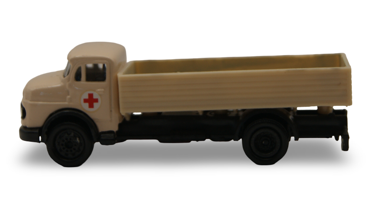 Mercedes Kurzhauber Pritsche Rotes Kreuz 1:87 Modellauto Metallhaube