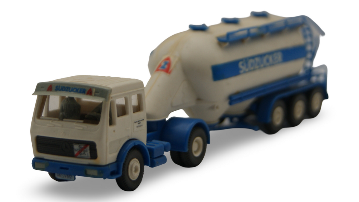 Mercedes Silo-Sattelzug "Südzucker" 1:87 Modellauto mit kleinem Defekt