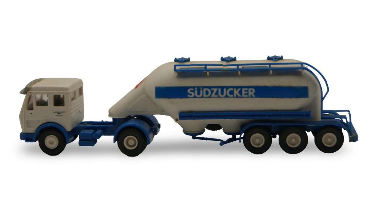 Mercedes Silo-Sattelzug "Südzucker" 1:87 Modellauto mit kleinem Defekt