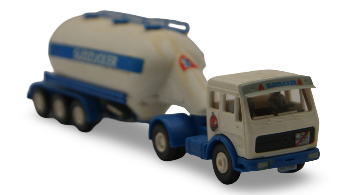 Mercedes Silo-Sattelzug "Südzucker" 1:87 Modellauto mit kleinem Defekt