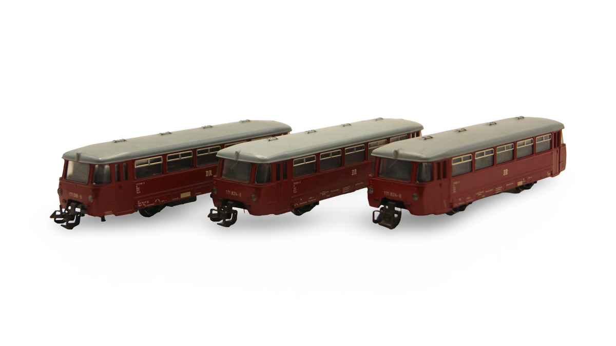 Zeuke/BTTB TT Schienenbus 171 018-5 + 2 Beiwagen 171 824-6 3-teilig