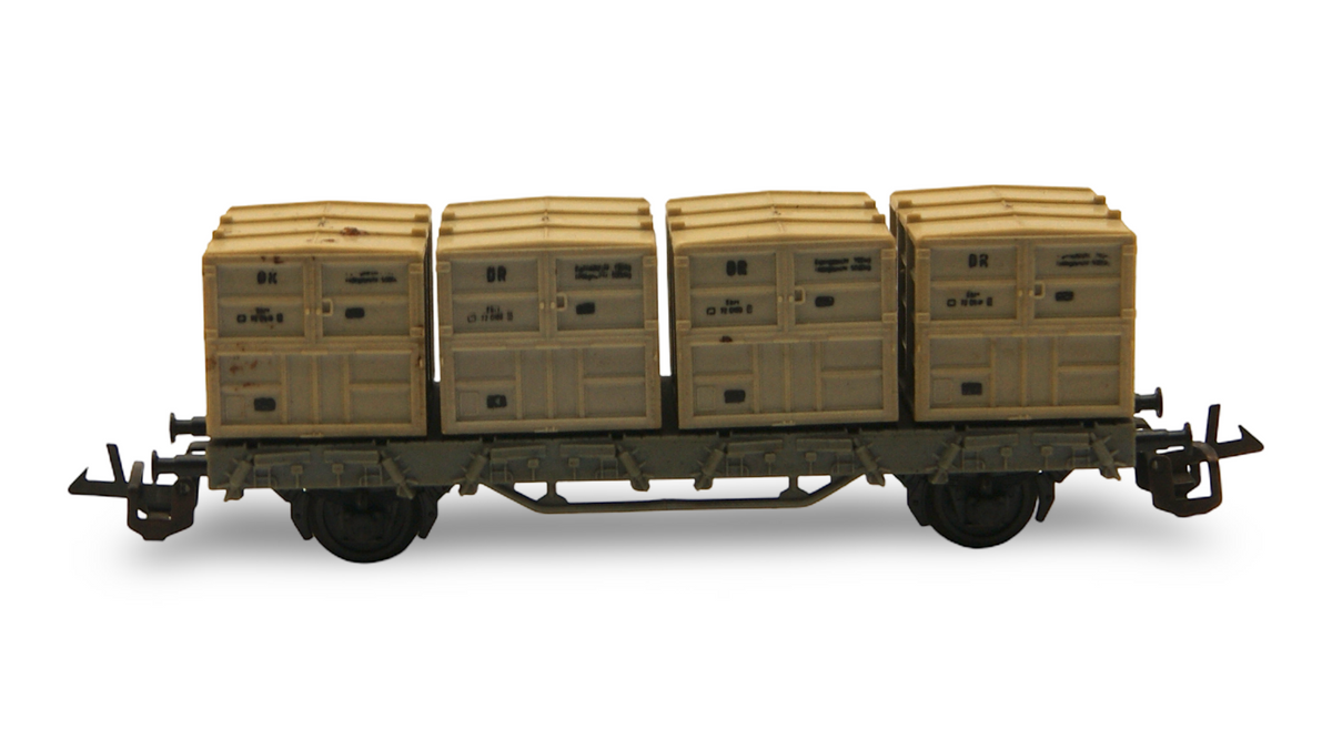 Zeuke TT 1:120 DR Behältertragwagen mit 4 Kleinbehältern – Fremd-OVP