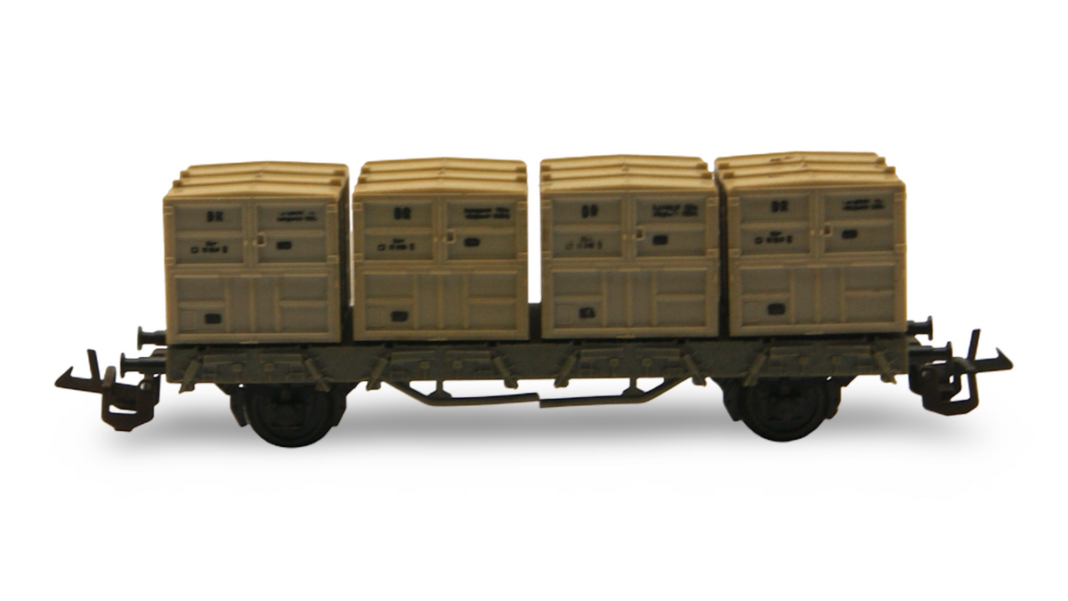 Zeuke TT 1:120 DR Behältertragwagen mit 4 Kleinbehältern – Fremd-OVP