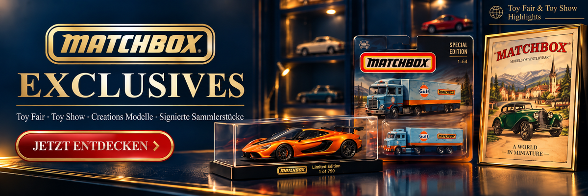 Matchbox Exclusives – Toy Fair, Toy Show, Creations Modelle und signierte Sammlerstücke