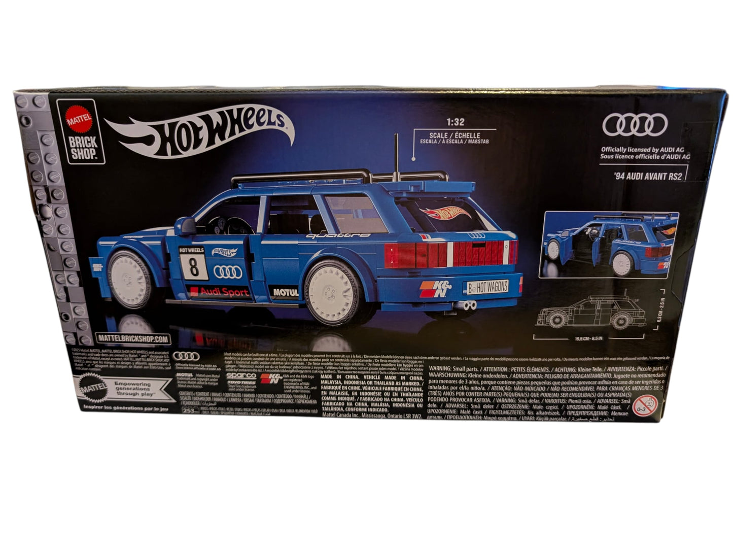 94 Audi Avant RS2 1:32 – Mattel Bricks Hot Wheels Modellauto (Neu & OVP)