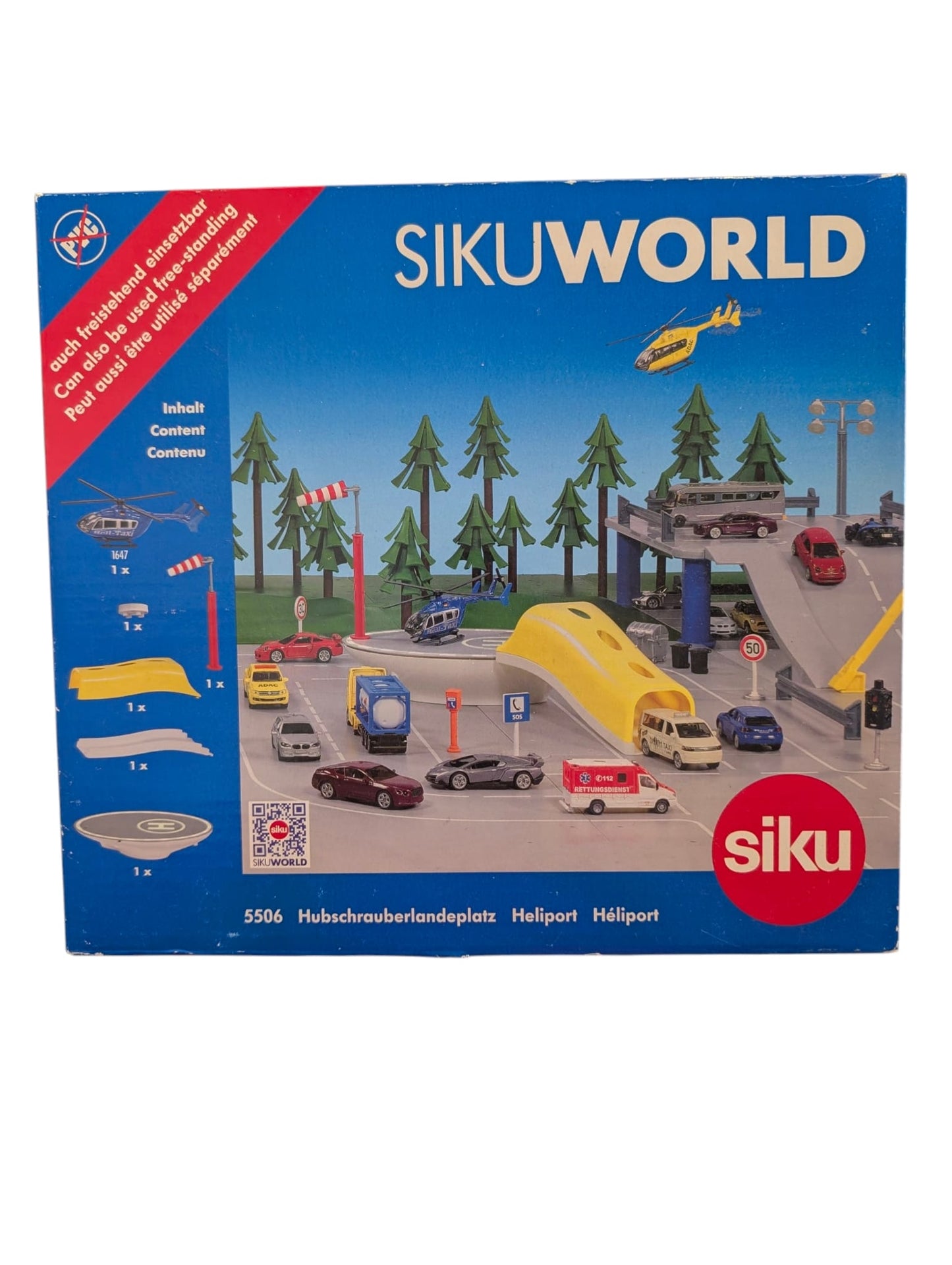 SIKUWORLD 5506 Hubschrauberlandeplatz Heliport NEU OVP Siku World Spielset Flughafen Helikopter