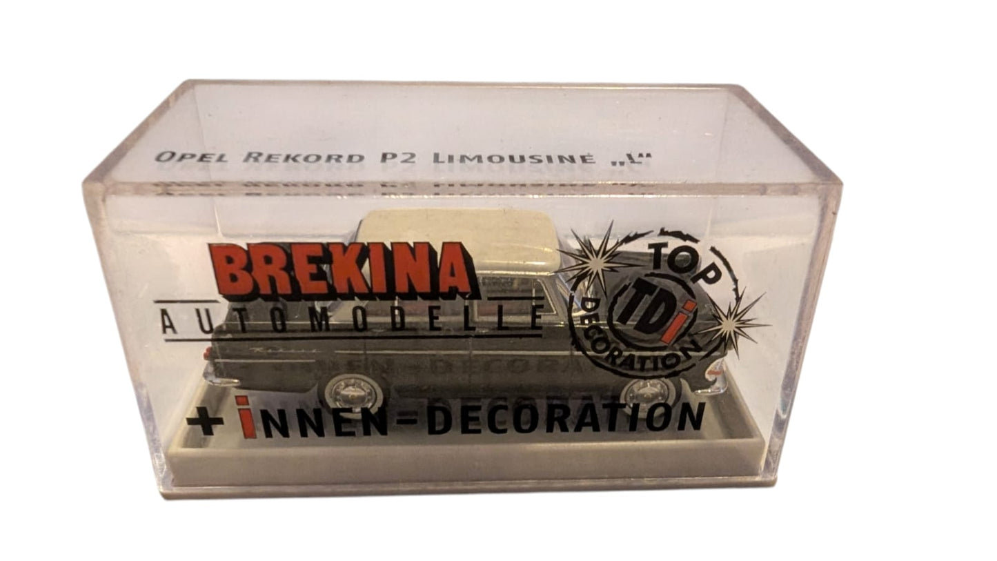Brekina Opel Rekord P2 Limousine Schwarz Weiß 1:87 H0 mit OVP Sammlermodell