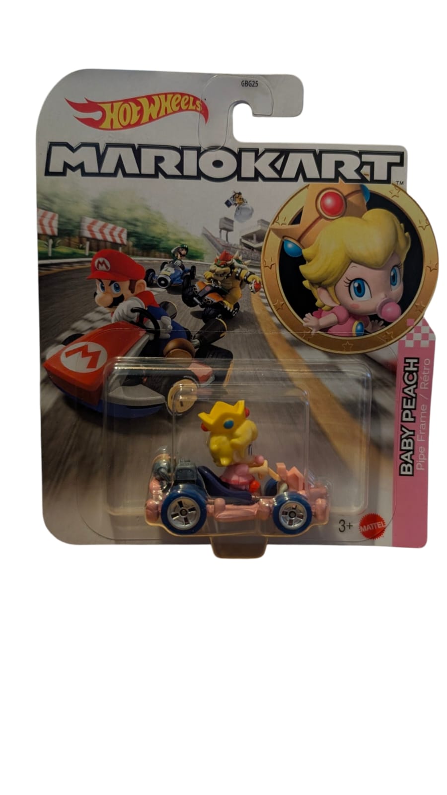 Hot Wheels Mario Kart Baby Peach Pipe Frame Retro Kart Nintendo OVP