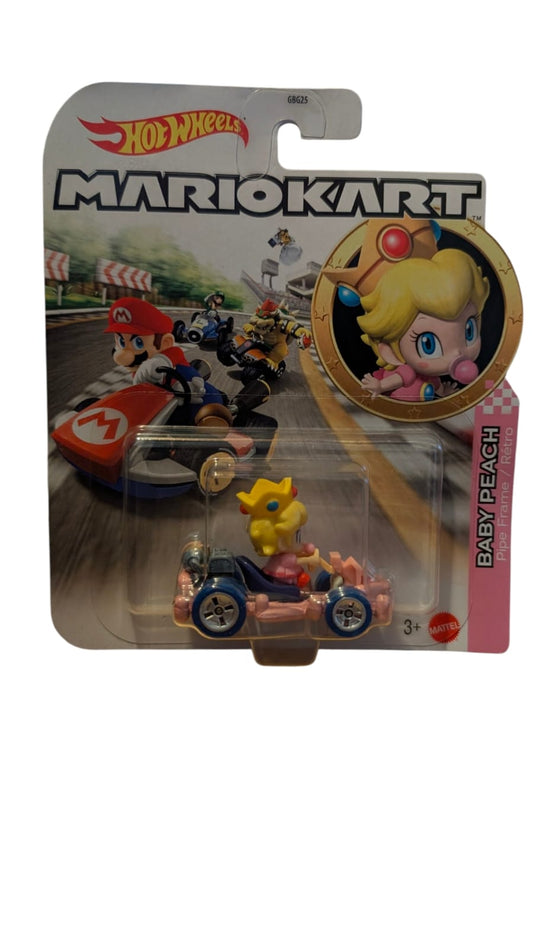 Hot Wheels Mario Kart Baby Peach Pipe Frame Retro Kart Nintendo OVP