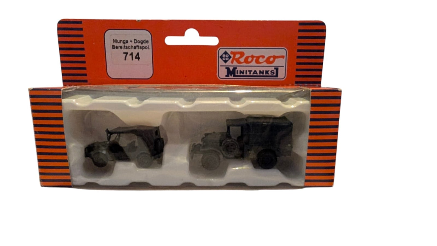 Roco Minitanks 714 DKW Munga & Dodge M37 Bereitschaftspolizei – H0 1:87 – mit Originalverpackung