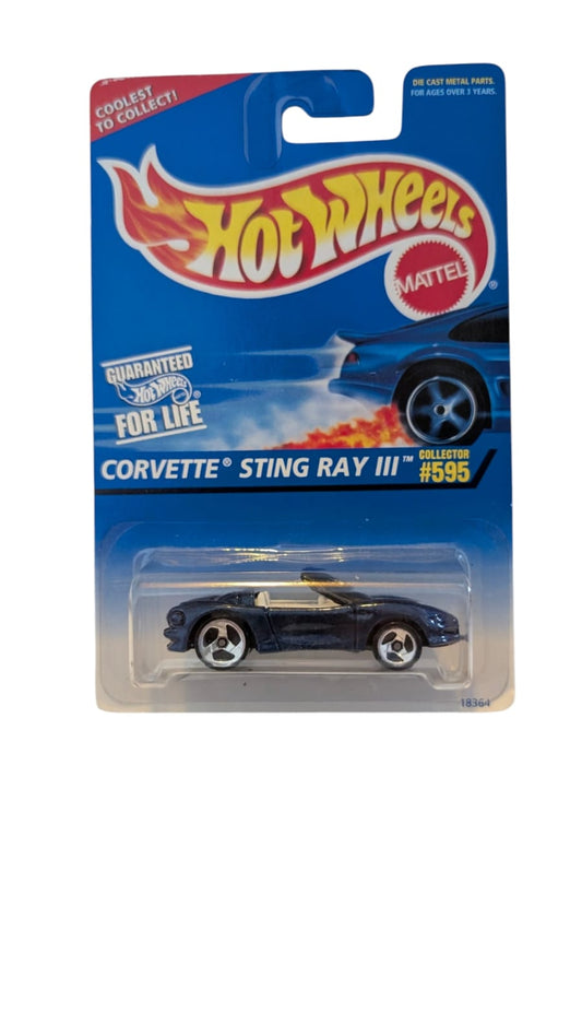 Hot Wheels Corvette Sting Ray III #595 Blue Card Sammlermodell Mattel OVP