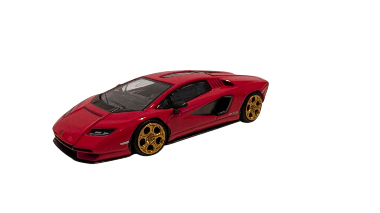 Pop Race Lamborghini Countach LPI 800-4 Rot 1:64 – Sammlermodell mit zu öffnender Motorhaube
