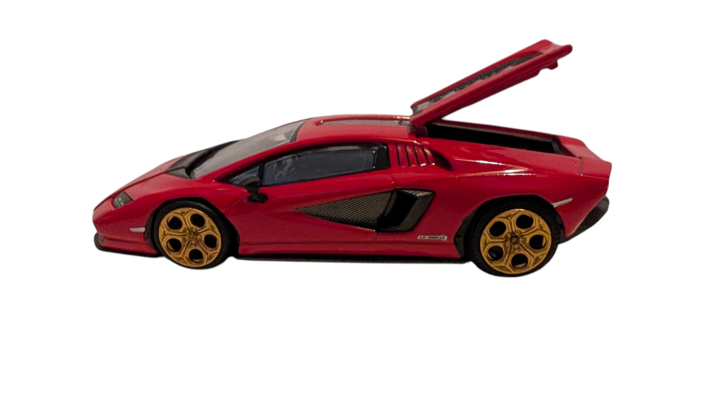 Pop Race Lamborghini Countach LPI 800-4 Rot 1:64 – Sammlermodell mit zu öffnender Motorhaube
