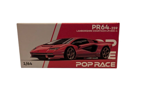 Pop Race Lamborghini Countach LPI 800-4 Rot 1:64 – Sammlermodell mit zu öffnender Motorhaube