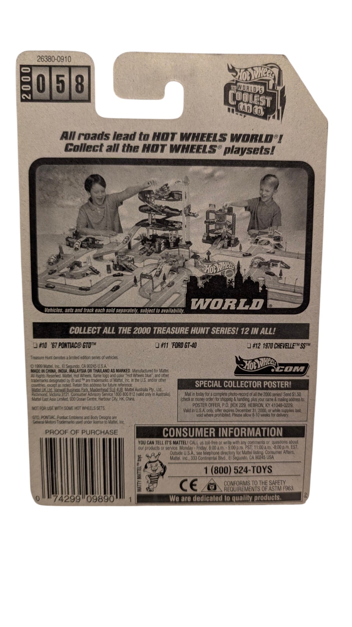 Hot Wheels Treasure Hunt 2000 #10/12 – '67 Pontiac GTO – Limited Edition