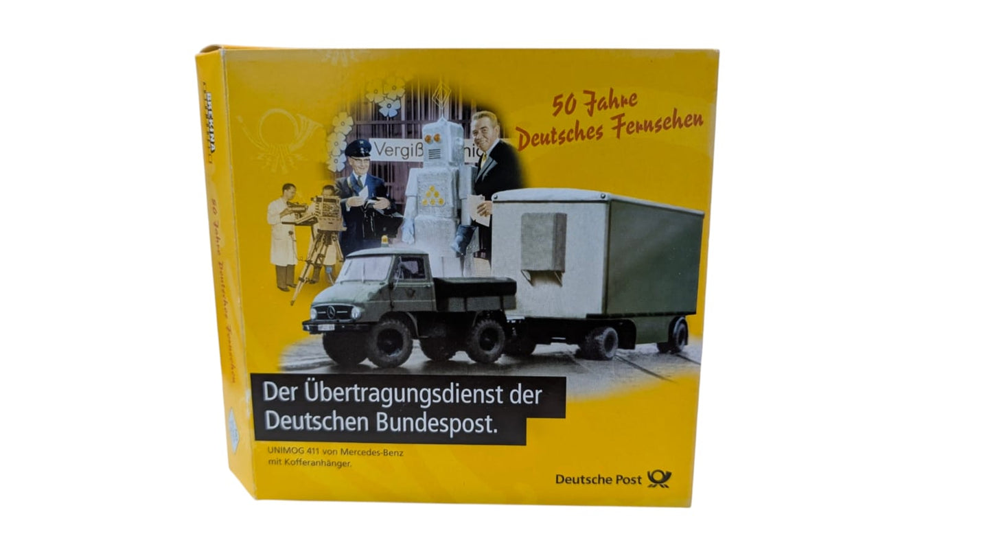 Brekina Sonder-Edition „50 Jahre Deutsches Fernsehen“ – Unimog 411 mit Übertragungsanhänger (1:87 H0)