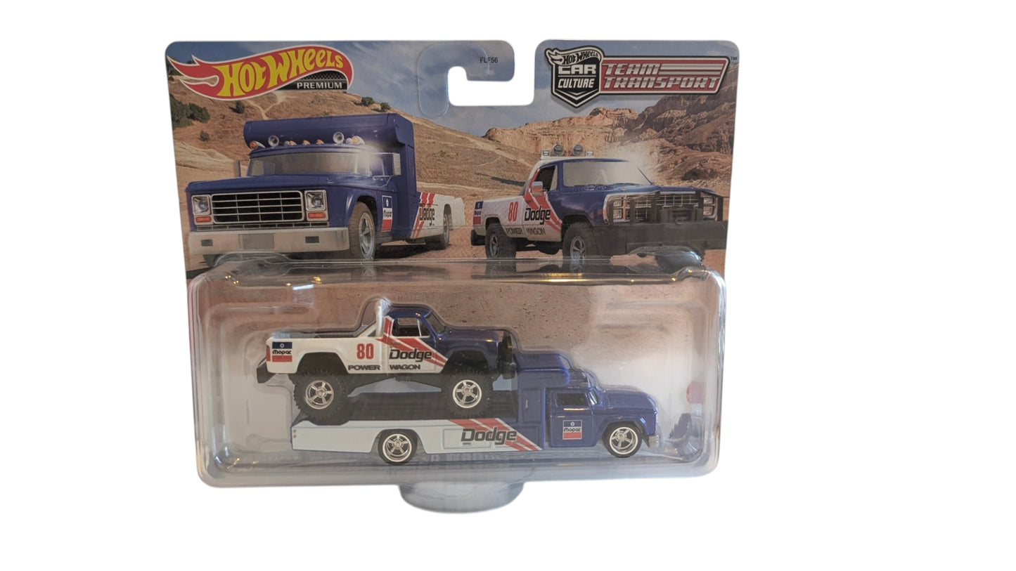 Hot Wheels Premium Car Culture Team Transport – Dodge Ramp Truck & Dodge Power Wagon