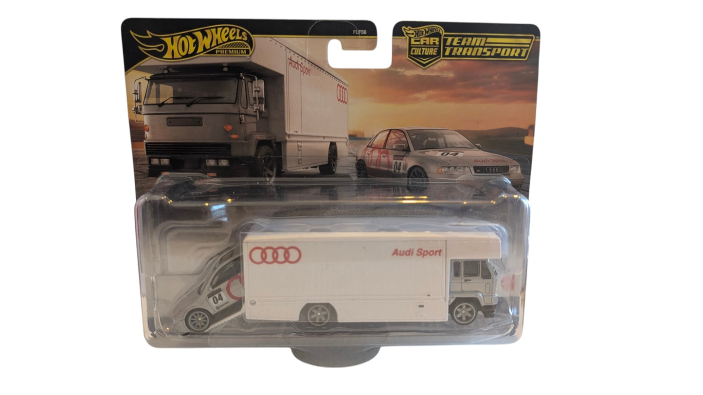 Hot Wheels Premium Car Culture Team Transport – Audi RS 4 & Fleet Flyer Audi Sport