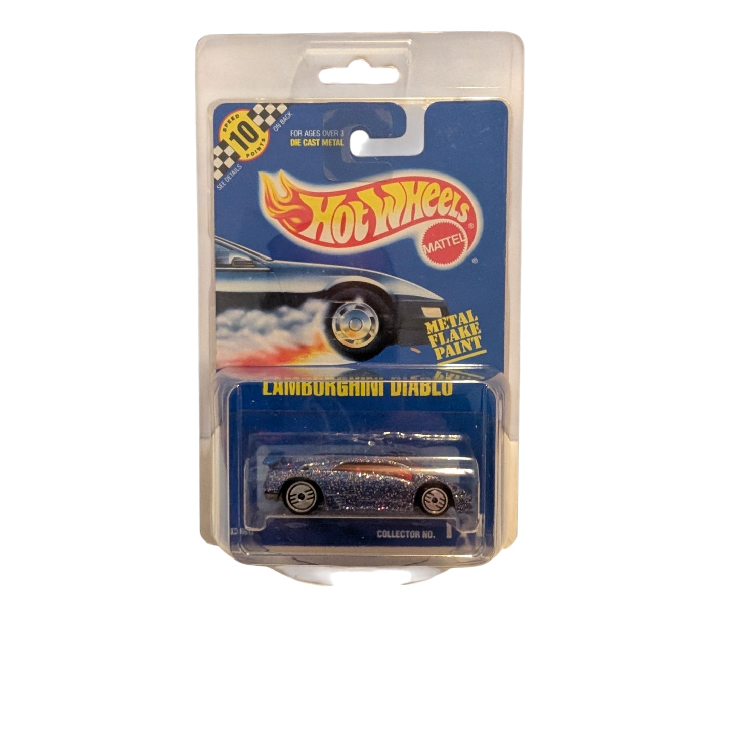 Hot Wheels Lamborghini Diablo Metal Flake Paint Blue Card Vintage OVP mit Schutzcase