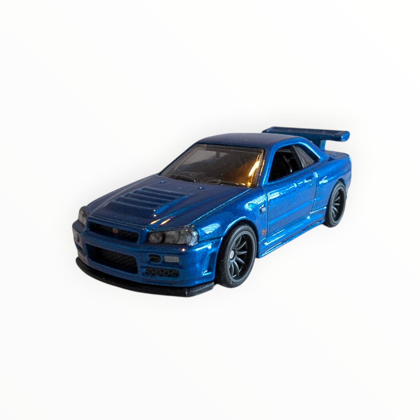 Hot Wheels Premium – Nissan Skyline GT-R R34 / BNR34 – Blau-Metallic – Real Riders – Full Metal Body – lose