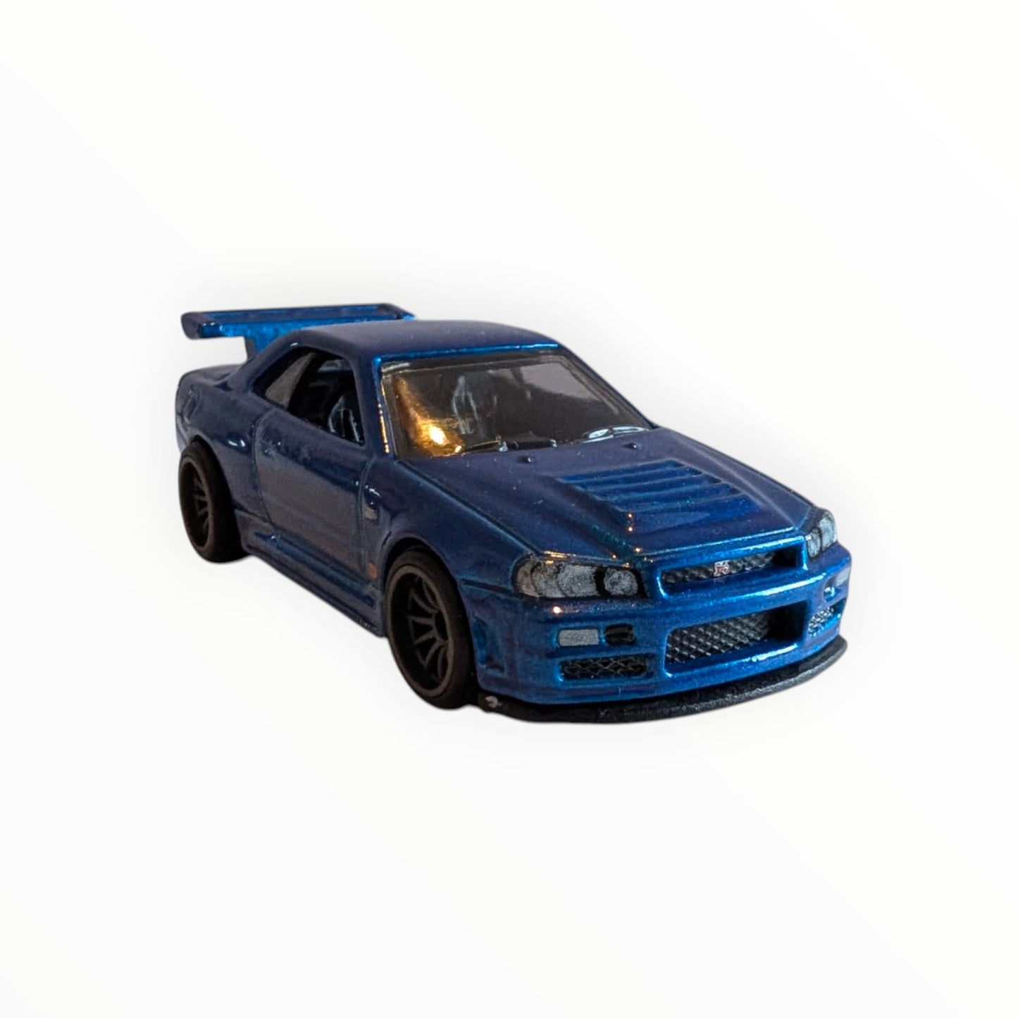 Hot Wheels Premium – Nissan Skyline GT-R R34 / BNR34 – Blau-Metallic – Real Riders – Full Metal Body – lose