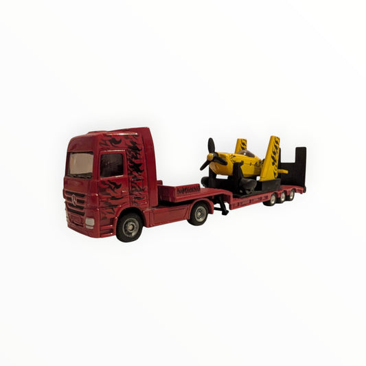 SIKU 1866 / 1832 / 1837 Mercedes-Benz Actros Tieflader mit Sportflugzeug – ohne OVP