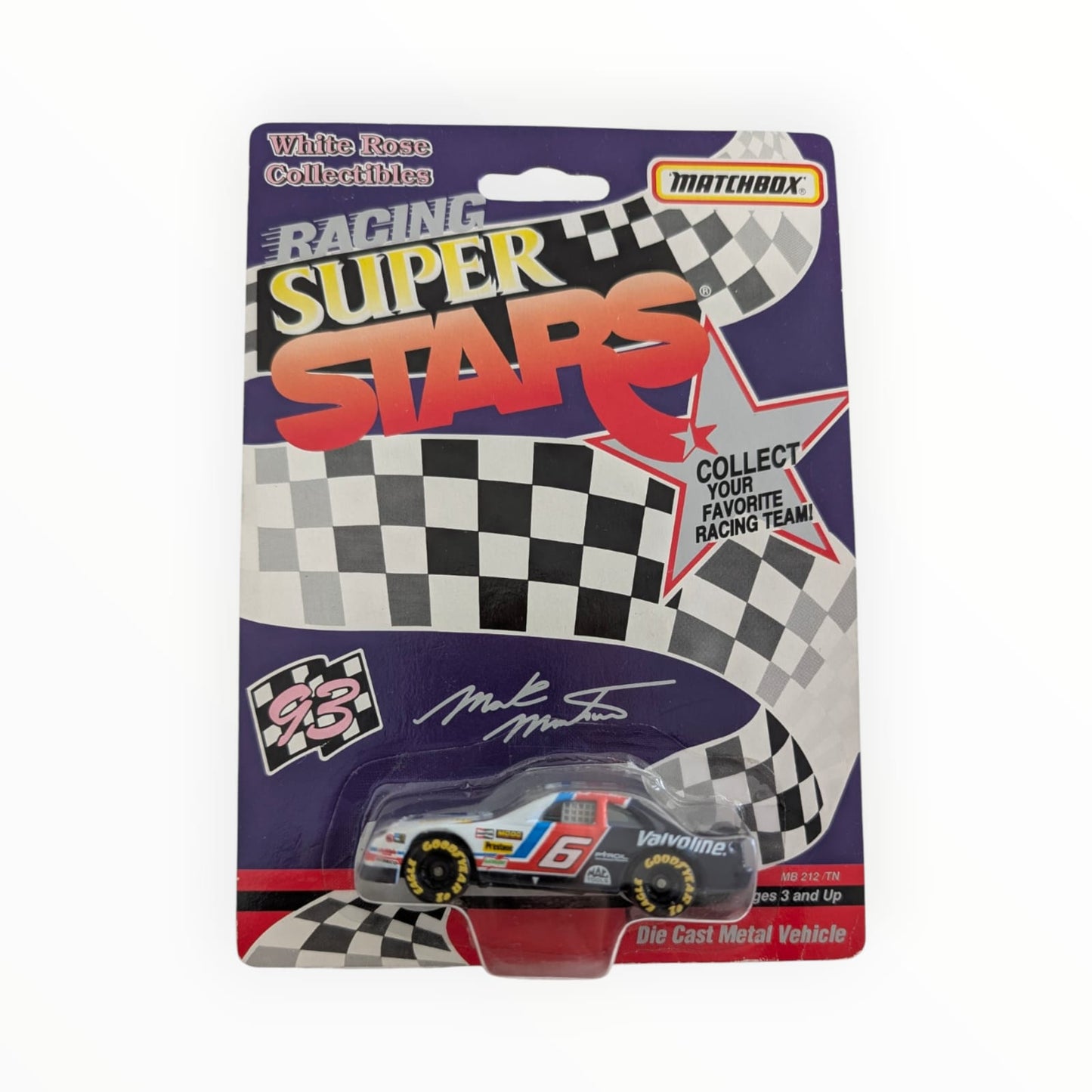Matchbox White Rose Racing Super Stars Mark Martin #6 Valvoline 1993 OVP