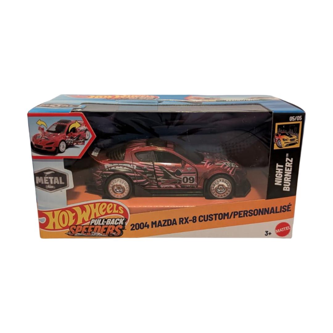 Hot Wheels Pull-Back Speeders 2004 Mazda RX-8 Custom 1:43 – Night Burnerz 05/05 – OVP